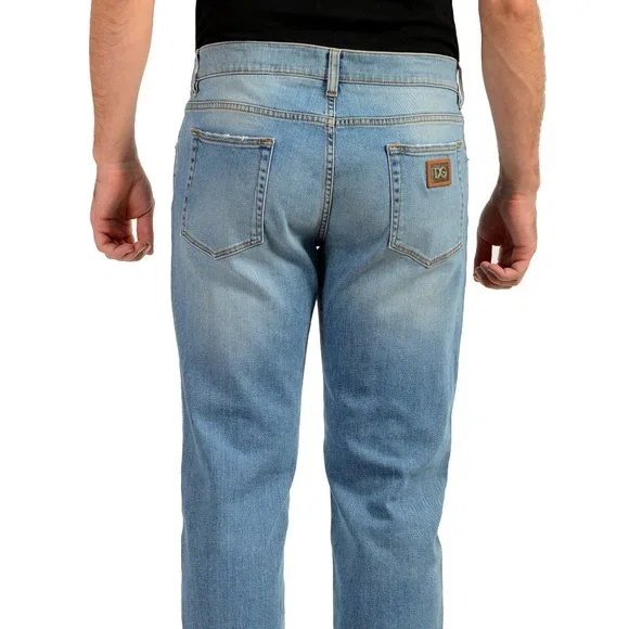 Dolce & Gabbana Men's Skinny Light Blue Distressed Jeans US 42 IT 58